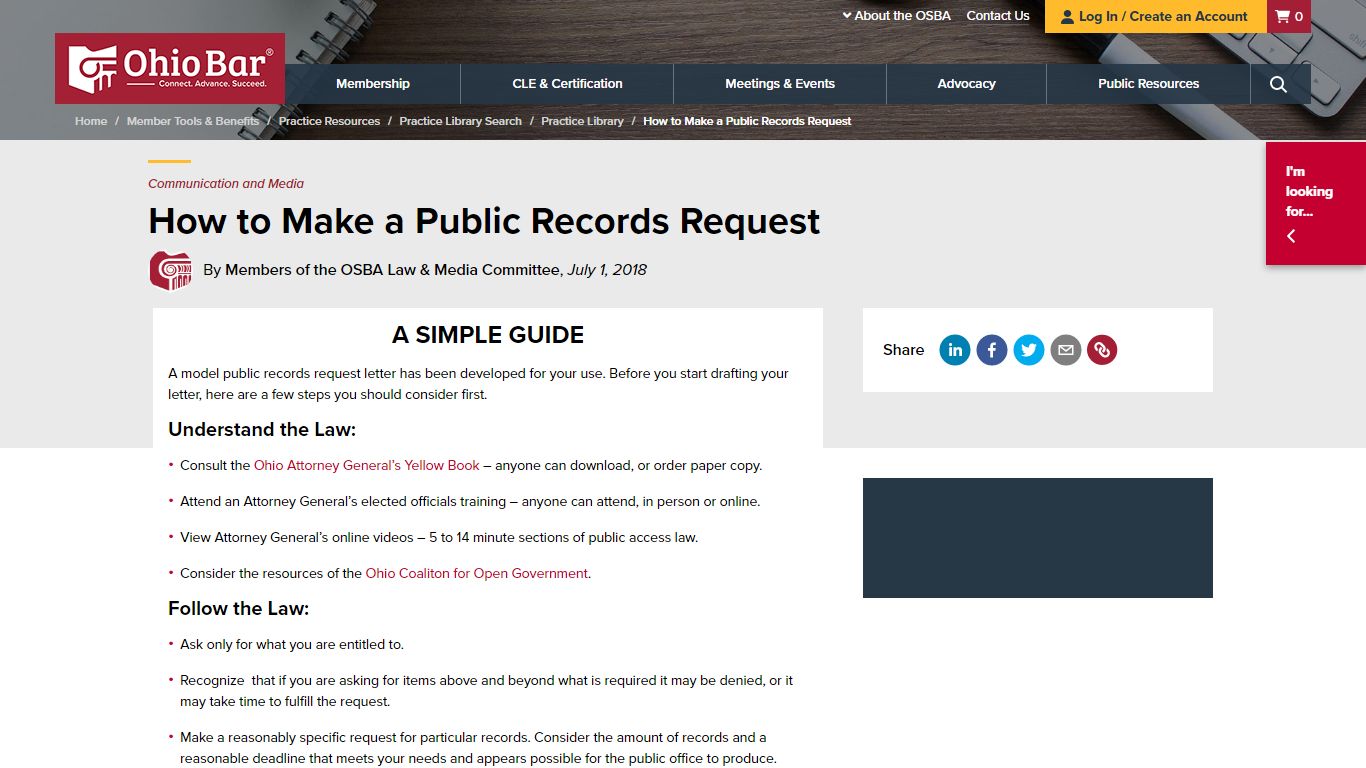 How to Make a Public Records Request | Ohio State Bar Association